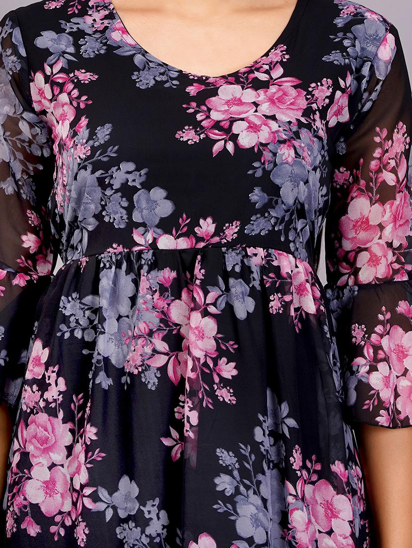 women floral printed v neck tiered dress - 21482619 - Standard Image - 5