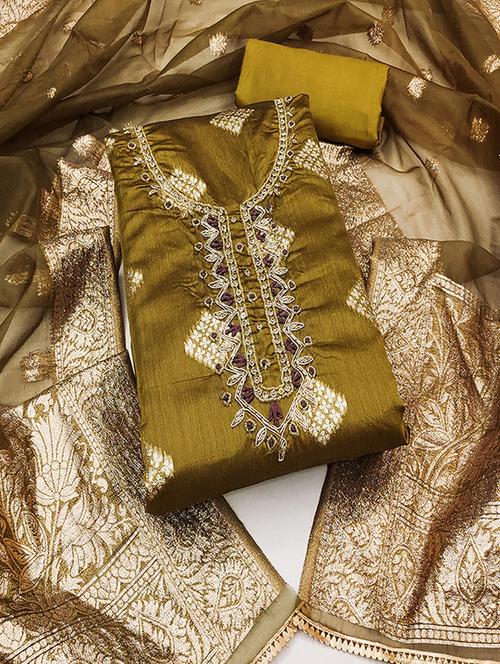 women embroidered unstitched suit set - 21483043 - Very Small Image - 1