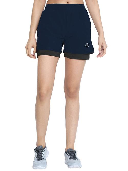 women mid-rise solid sports shorts - 21483978 - Very Small Image - 1
