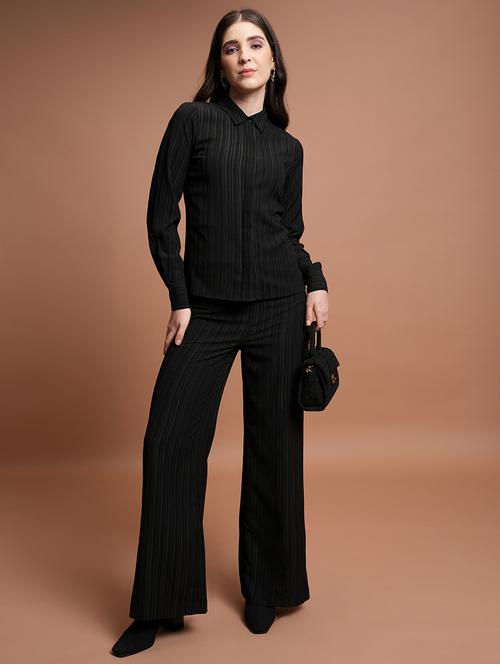 women solid shirt and trouser set co-ord - 21486366 - Very Small Image - 1