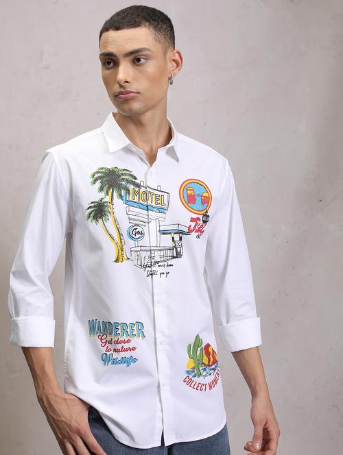 men collared graphic printed casual shirt - 21486713 - Very Small Image - 1