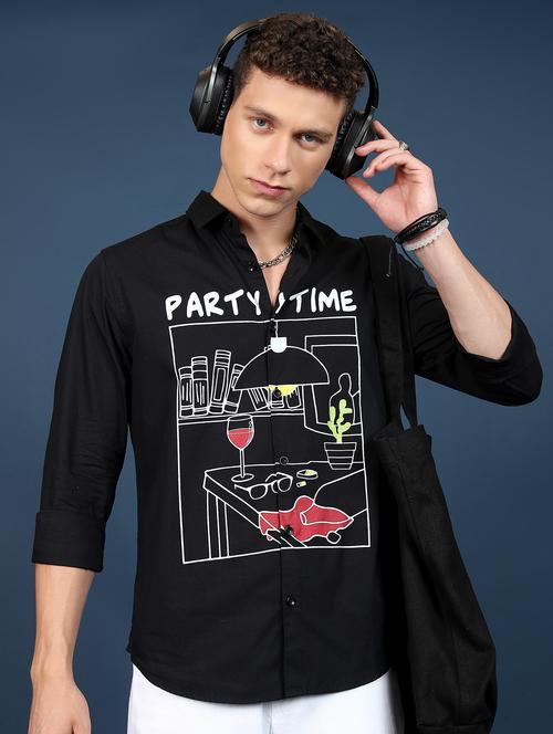 Men Collared Graphic Printed Casual Shirt - 21486727 - Very Small Image - 1