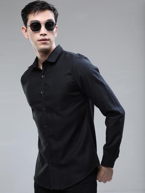 men black collared neck casual shirts - 21487101 - Very Small Image - 1