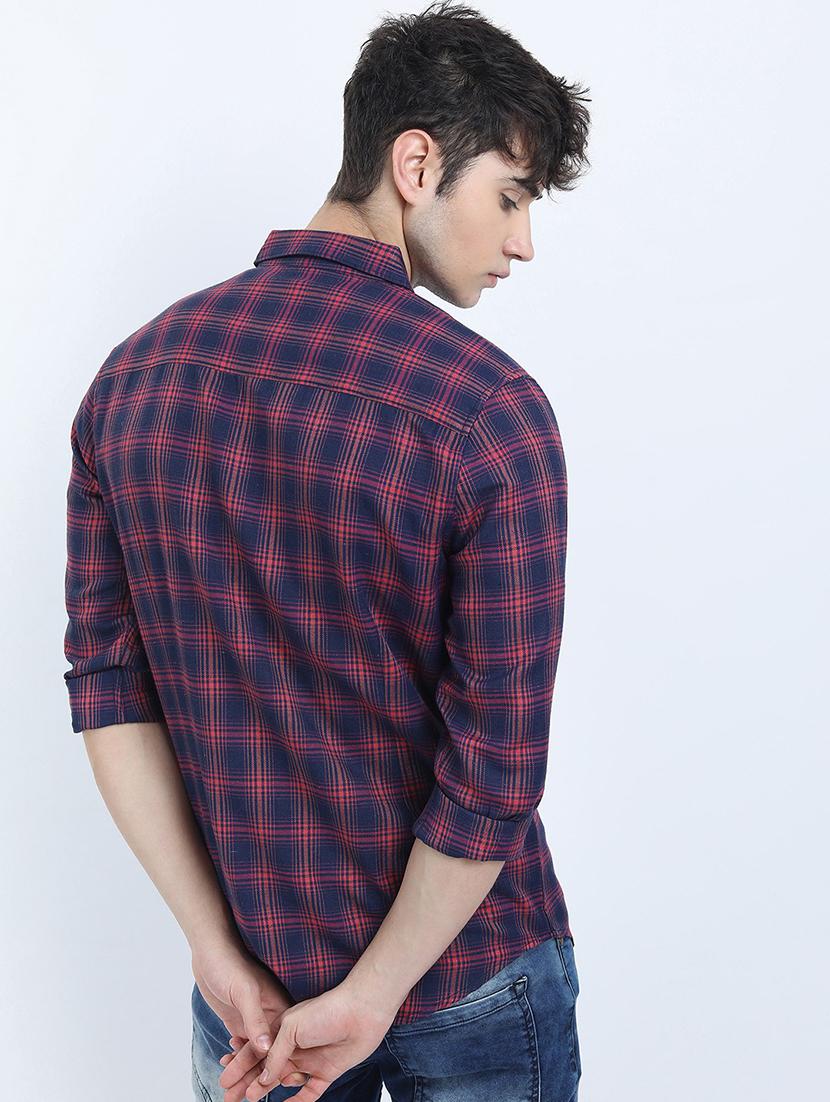 men long sleeved checkered casual shirt - 21487517 - Standard Image - 3