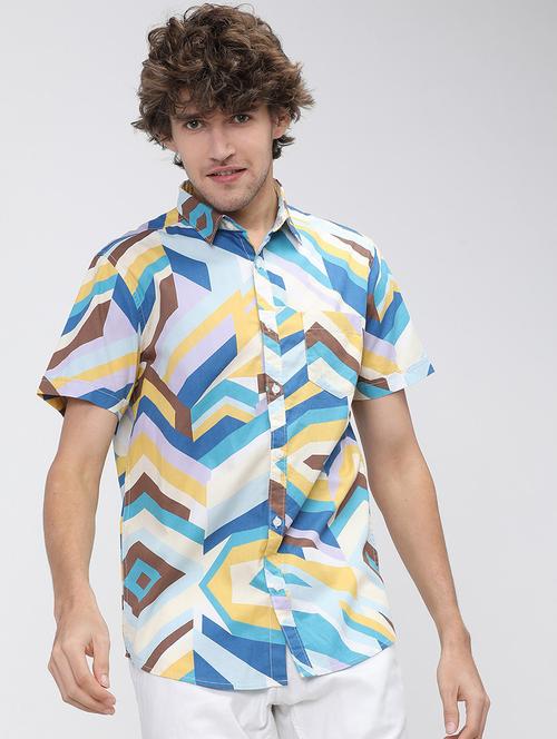 men collared printed casual shirt - 21487572 - Very Small Image - 1