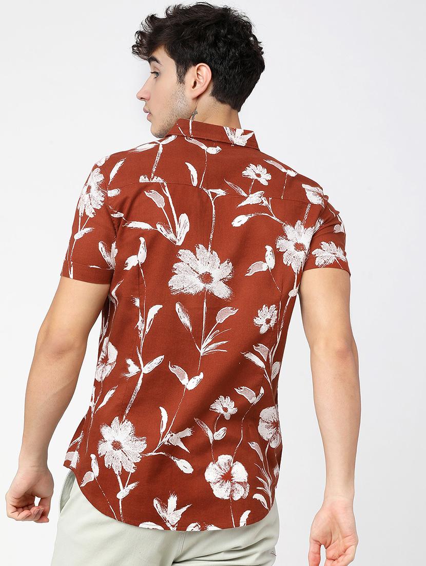 men collared floral printed casual shirt - 21487640 - Standard Image - 3