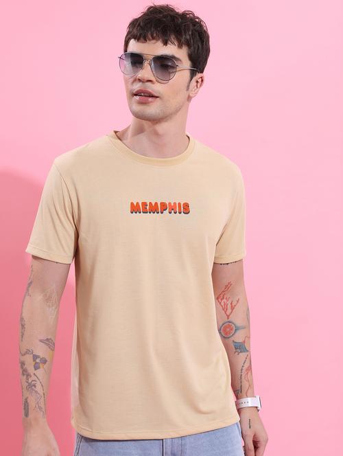 men round neck front & back print t-shirt - 21487900 - Very Small Image - 1