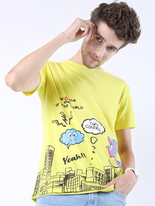 men short sleeved front print t-shirt - 21488048 - Very Small Image - 1