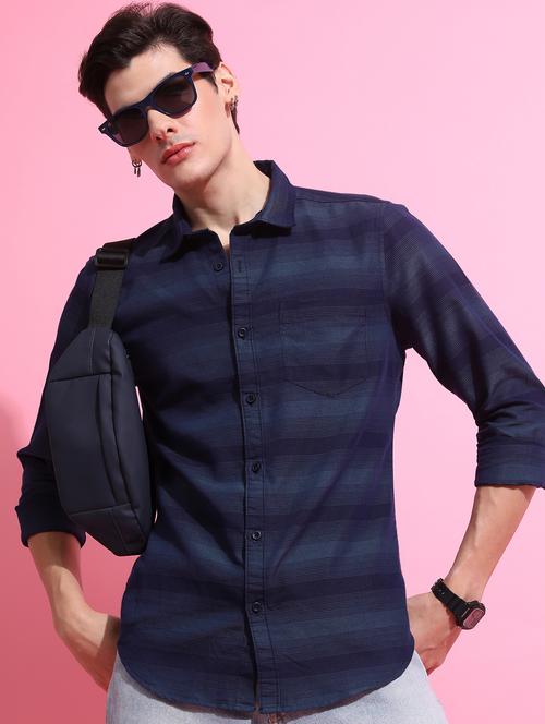 men striped casual shirt - 21488596 - Very Small Image - 1