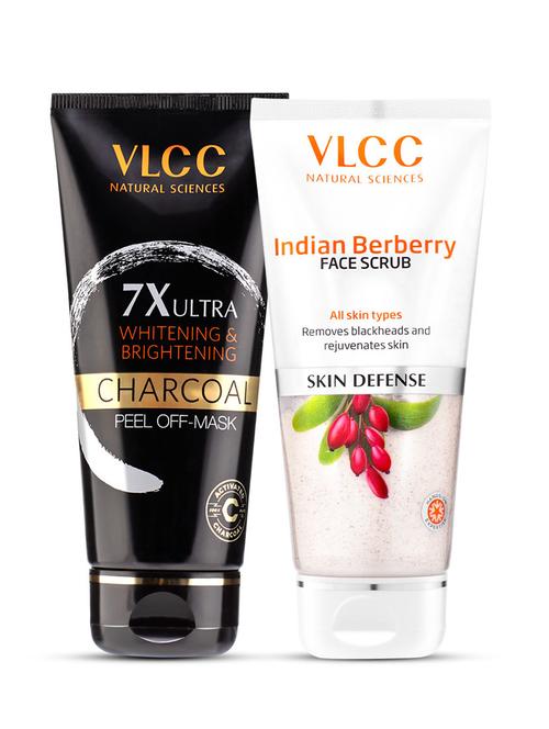 charcoal peel off mask 7x ultra whitening & brightening & indian berberry face scrub - 21489081 - Very Small Image - 1