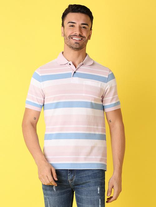 men short sleeve stripes polo t-shirt - 21490554 - Very Small Image - 1