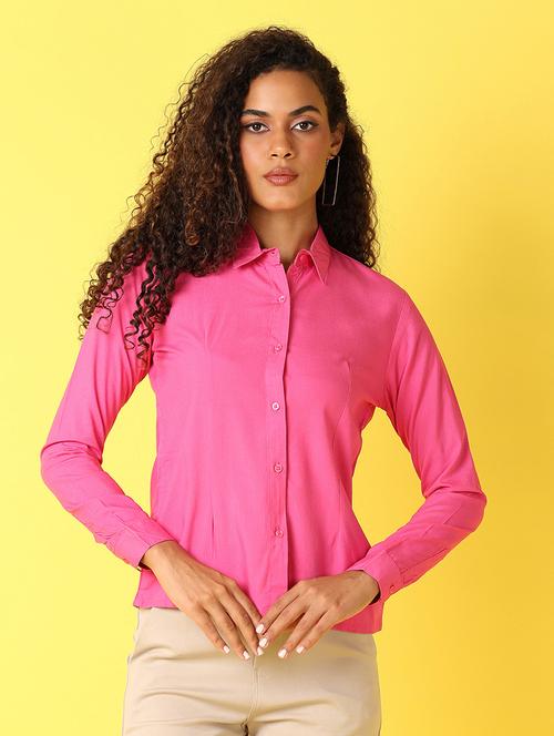 women solid long sleeves collared formal shirt - 21491396 - Very Small Image - 1