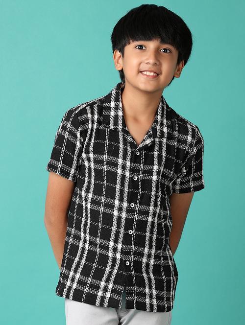 boys checked printed collared shirt - 21492569 - Very Small Image - 1