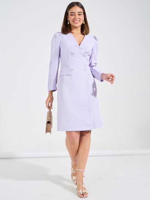 women lavender polyester straight dress - 21494339 -  Standard Image - 0