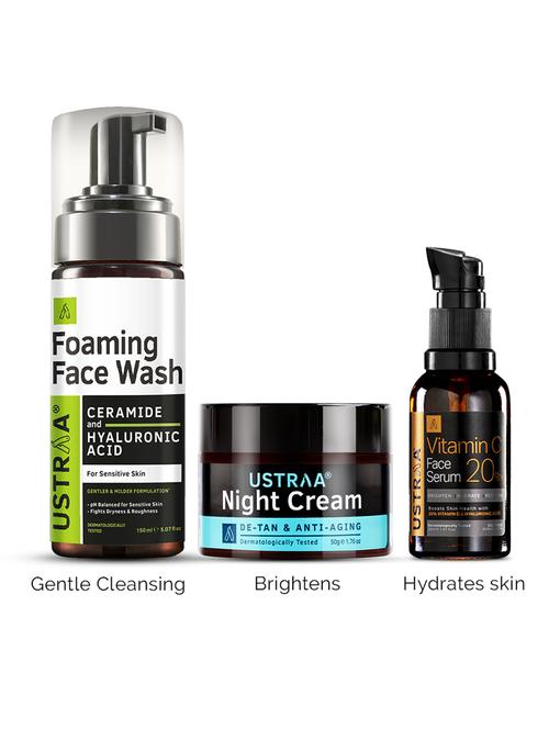 pack of 3 foaming face wash for sensitive skin night cream vitamin c face serum - 21494662 - Very Small Image - 1