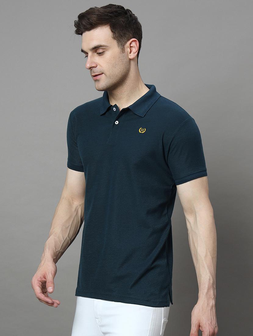 men solid polo t-shirt