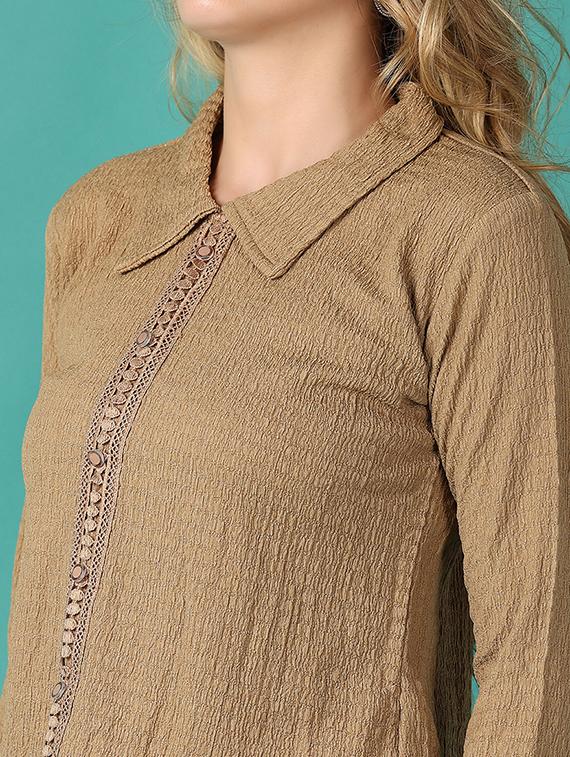 women solid long sleeve top - 21496770 - Standard Image - 5