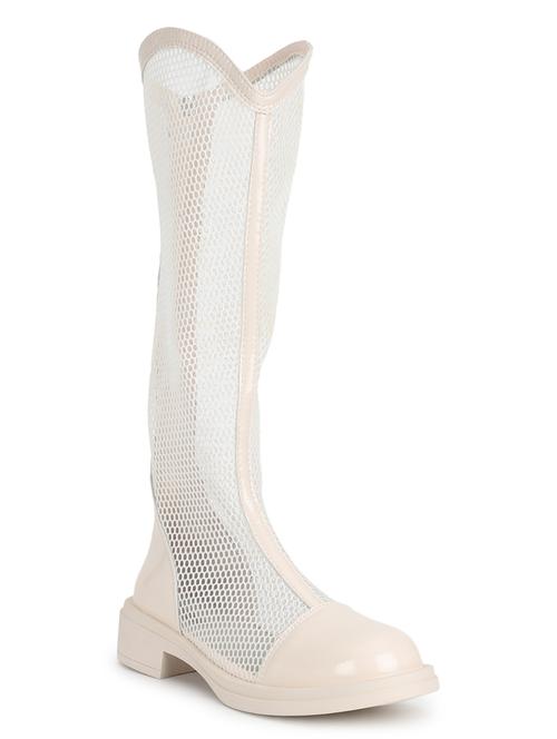 women beige knee length boots - 21497189 -  Standard Image - 0