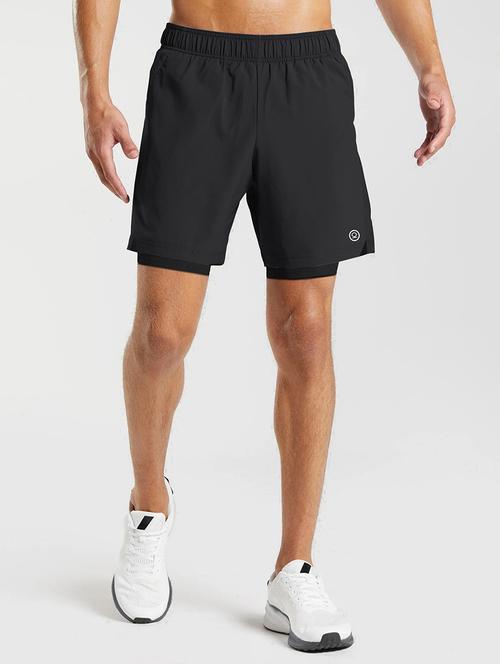 men mid rise solid active wear shorts - 21498219 - Very Small Image - 1