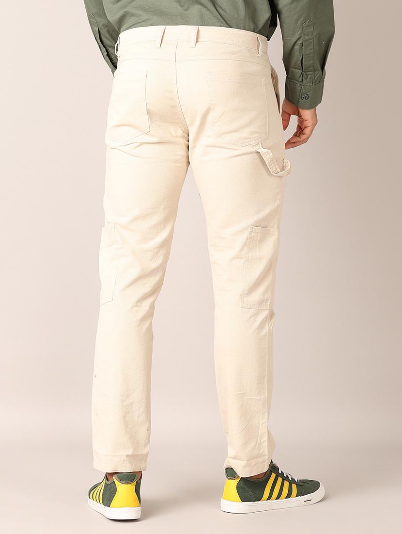 men solid regular fit chinos casual trouser - 21498624 -  Standard Image - 3