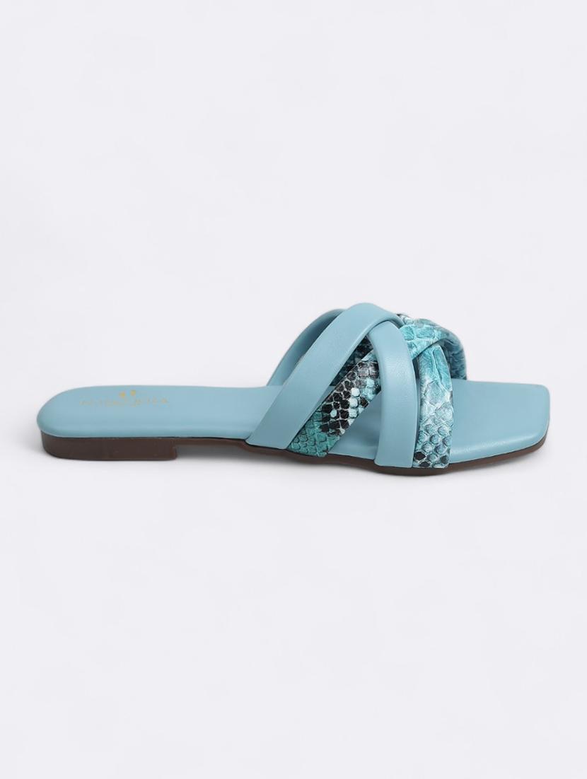 blue synthetic slip on sandals - 21500402 - Zoom Image - 2
