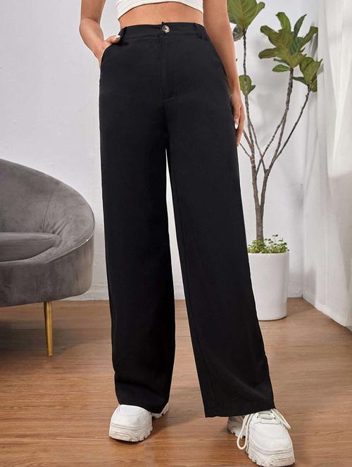 black solid wide leg trouser - 21501173 - Very Small Image - 1