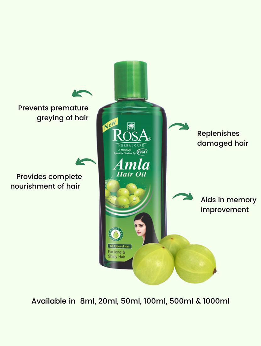 rosa amla hair oil for strong ,long & thick hair i nourishes scalp i control hair fall-set 3*100ml - 21502339 - Zoom Image - 2