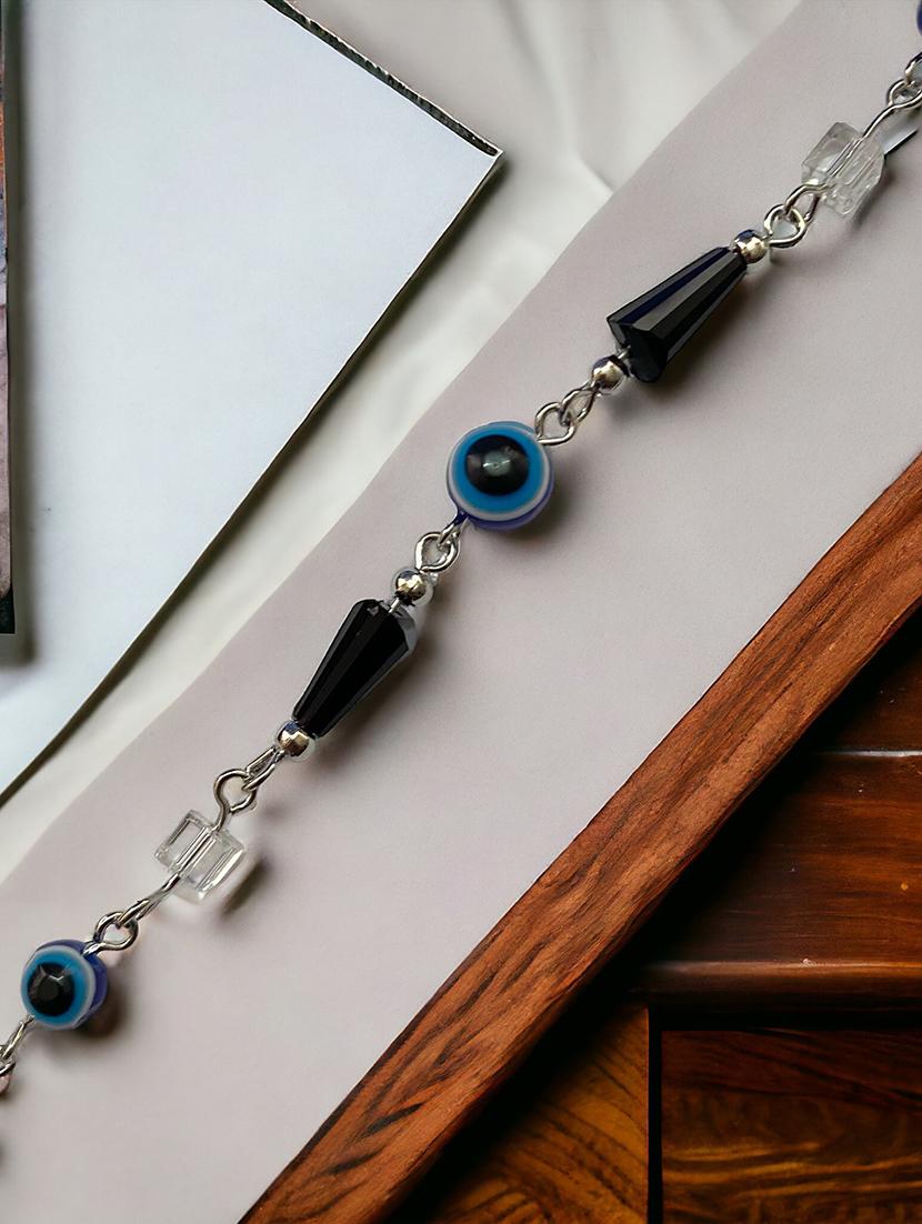 silver evil eye beaded bracelet - 21505868 - Standard Image - 2