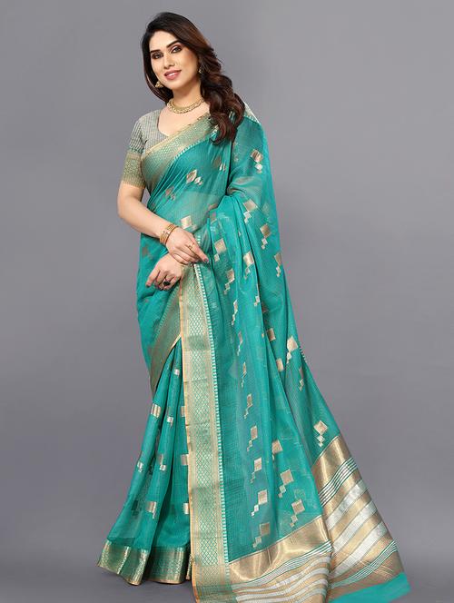 women self-designed bordered saree with blouse - 21506279 - Standard Image - 0