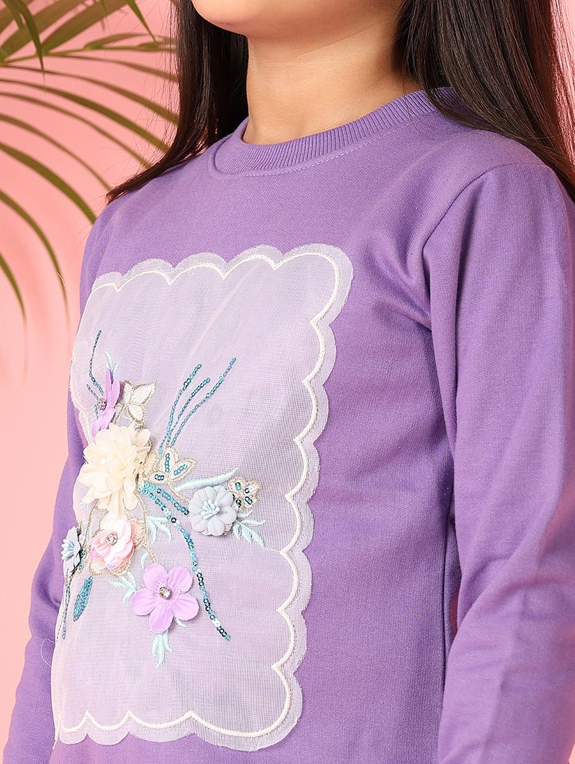 girls front print long sleeve sweatshirt - 21509468 - Standard Image - 5