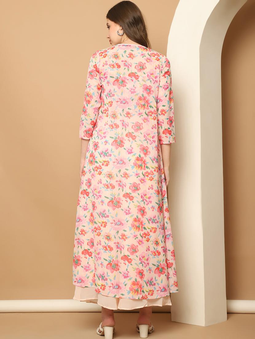 women pink printed co-ord set with jacket - 21512075 - Standard Image - 3