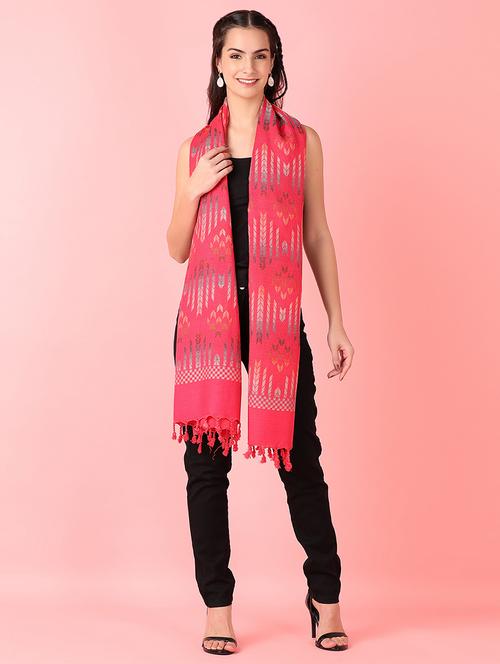 women pink printed stole - 21513434 - Very Small Image - 1