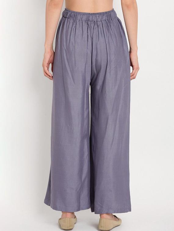 women grey rayon straight palazzo - 21513918 - Zoom Image - 1