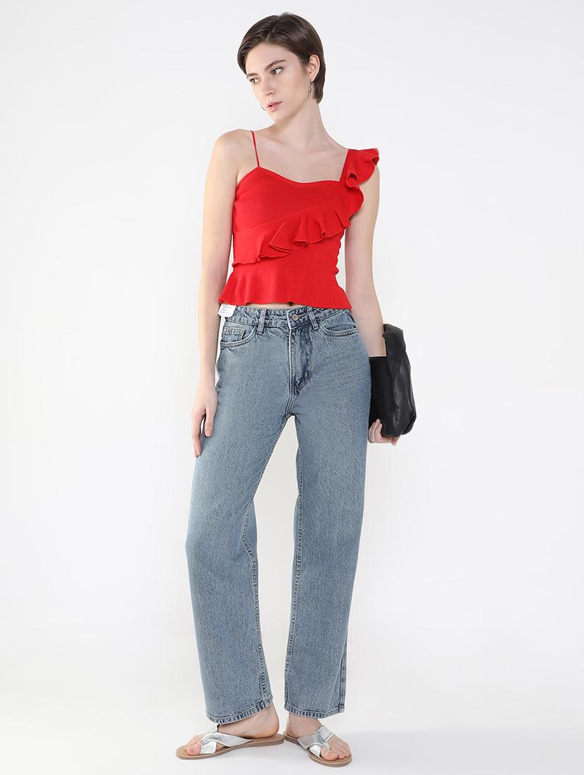 women red solid regular top - 21515211 - Standard Image - 5