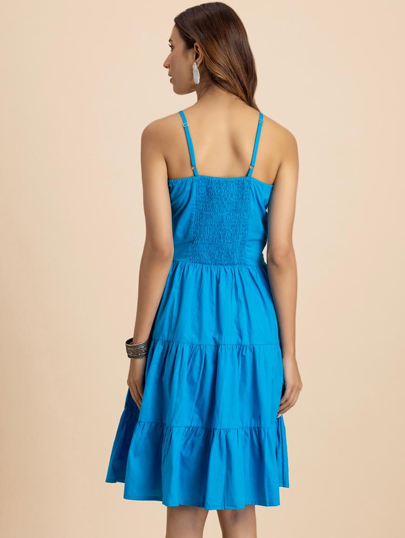 women solid sleeveless tiered dress - 21521974 - Standard Image - 3