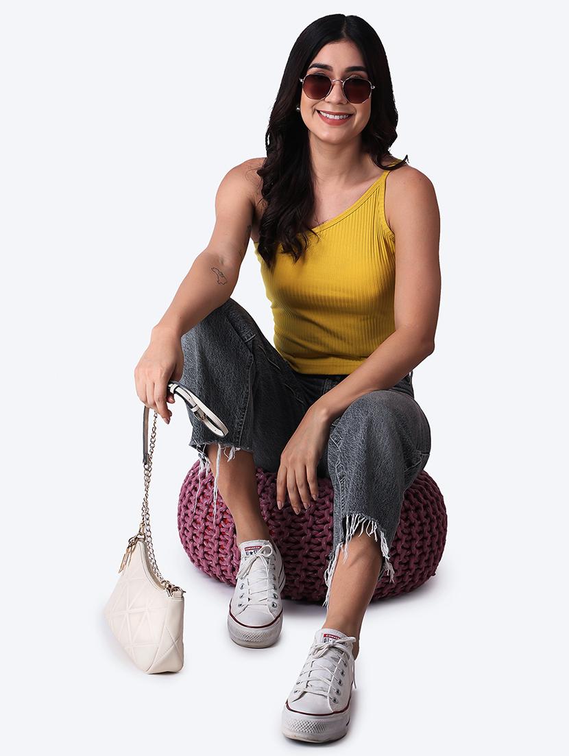 women solid sleeveless crop top - 21525128 - Zoom Image - 4