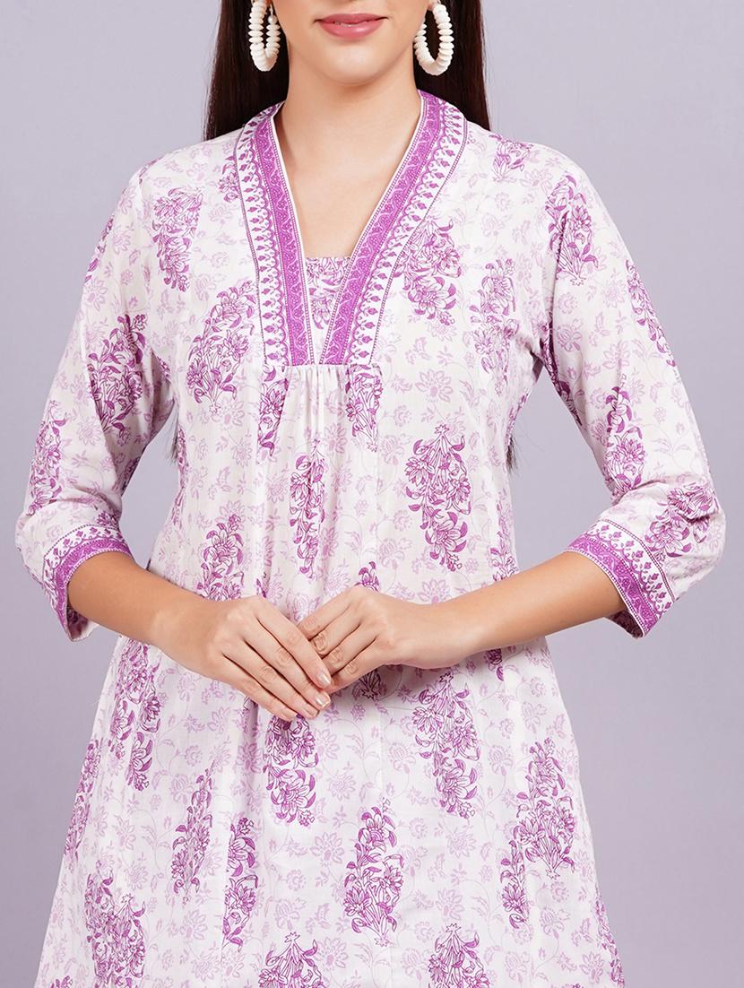 women floral three quarter sleeve suit set - 21530008 - Zoom Image - 4