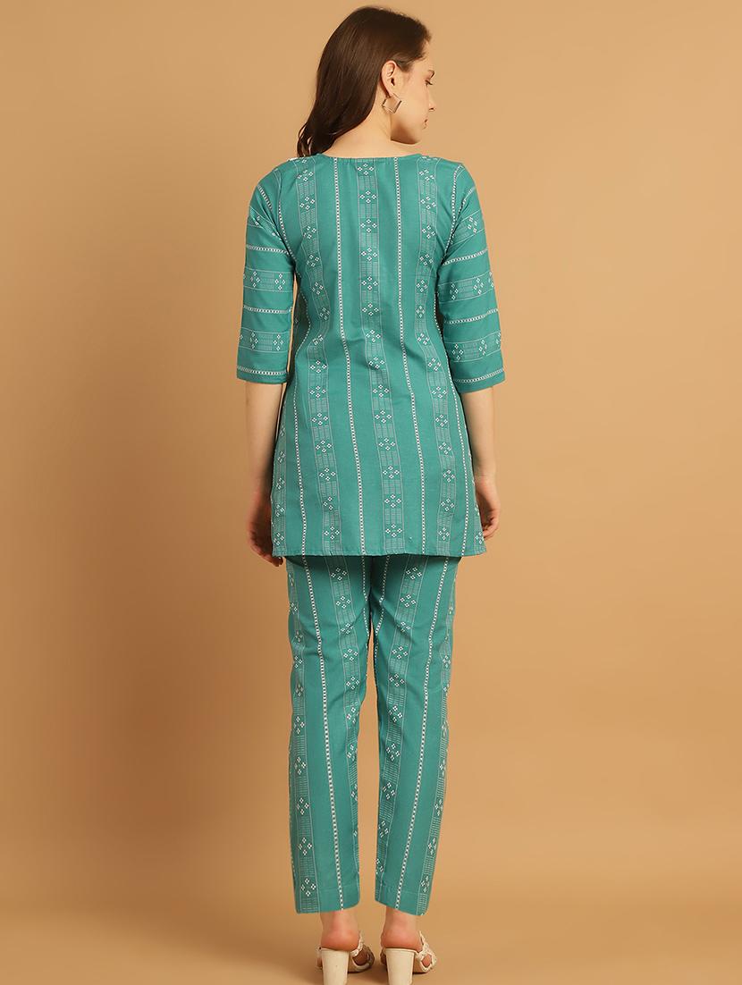 women green printed co-ord set - 21531121 - Standard Image - 3