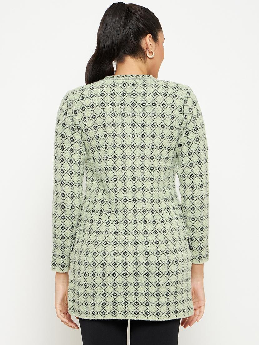 women self designed long sleeve cardigan - 21533205 - Standard Image - 2