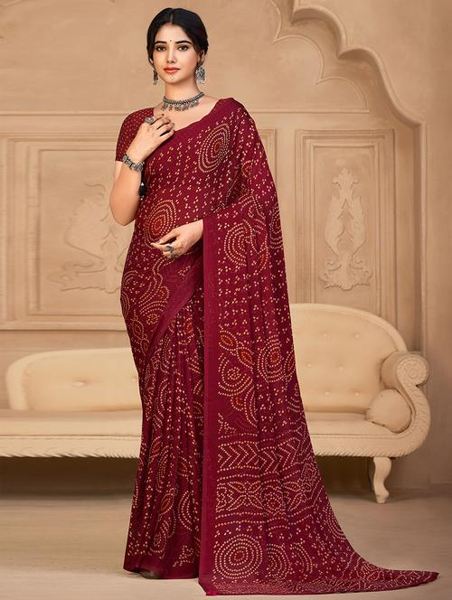 women bandhani printed saree - 21533407 -  Standard Image - 0