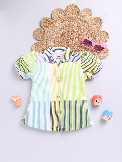 girls knee length stripes printed frock - 21534176 - Very Small Image - 1