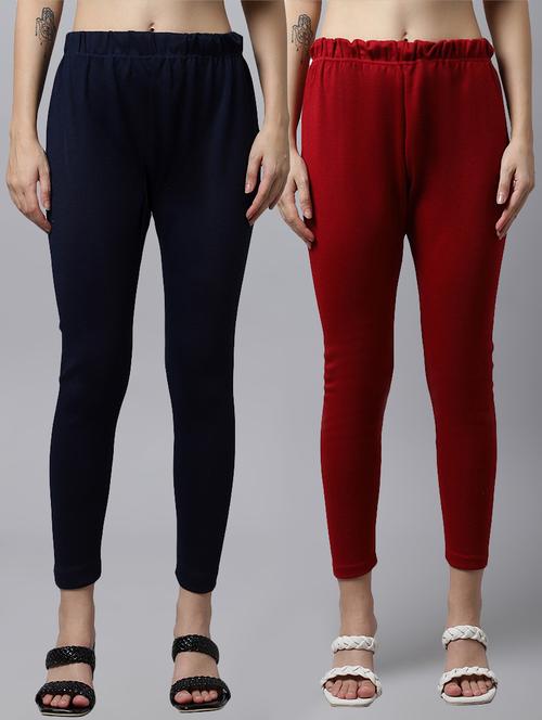pack of 2 solid ankle length legging - 21535566 - Very Small Image - 1