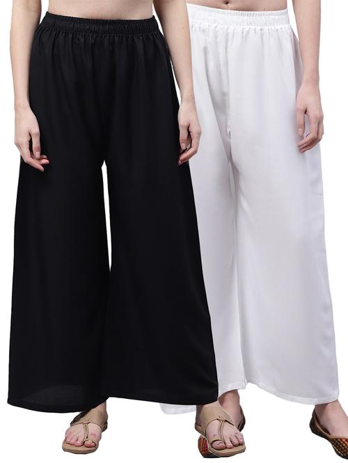 pack of 2 solid relaxed fit palazzo - 21535619 - Very Small Image - 1