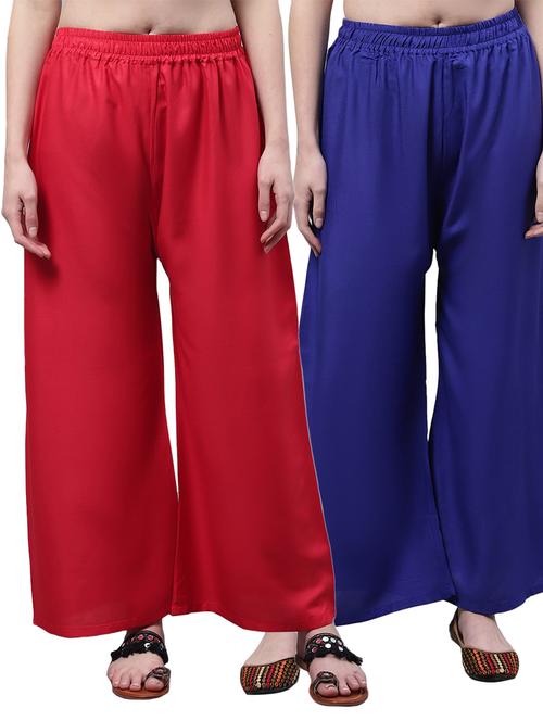 pack of 2 solid relaxed fit palazzo - 21535637 - Very Small Image - 1