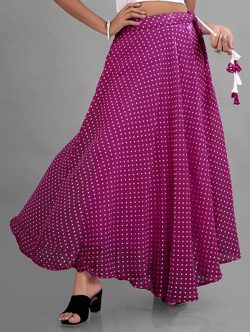 women high-rise polka dot printed flared skirt - 21536052 -  Standard Image - 0