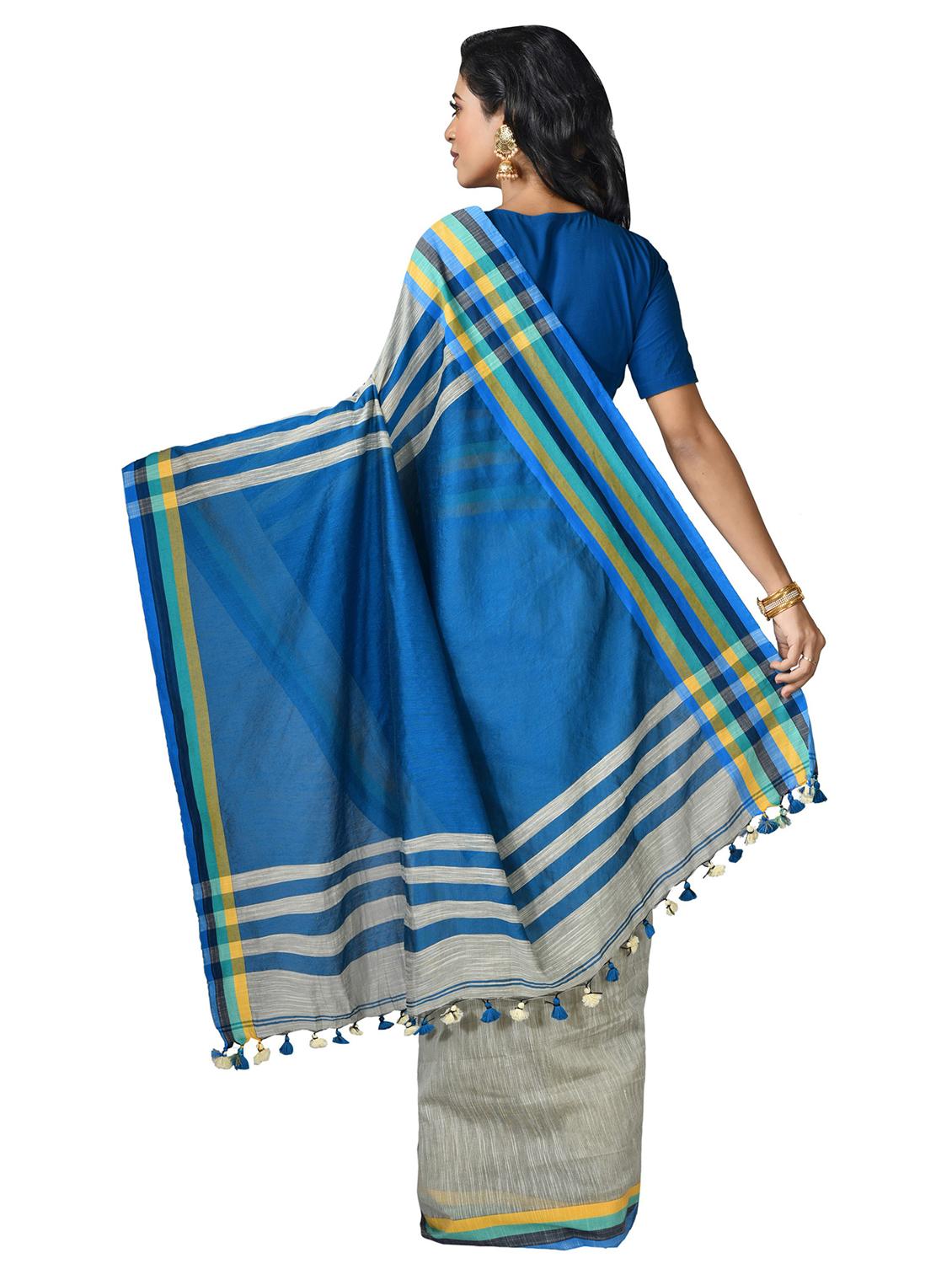 women solid handloom saree - 21537143 - Zoom Image - 1