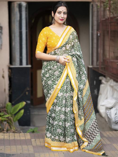 women floral kota doria saree - 21539041 - Standard Image - 0