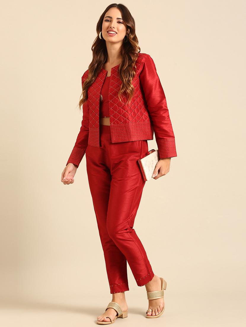 women solid flat front cigarette pant - 21539068 - Standard Image - 4
