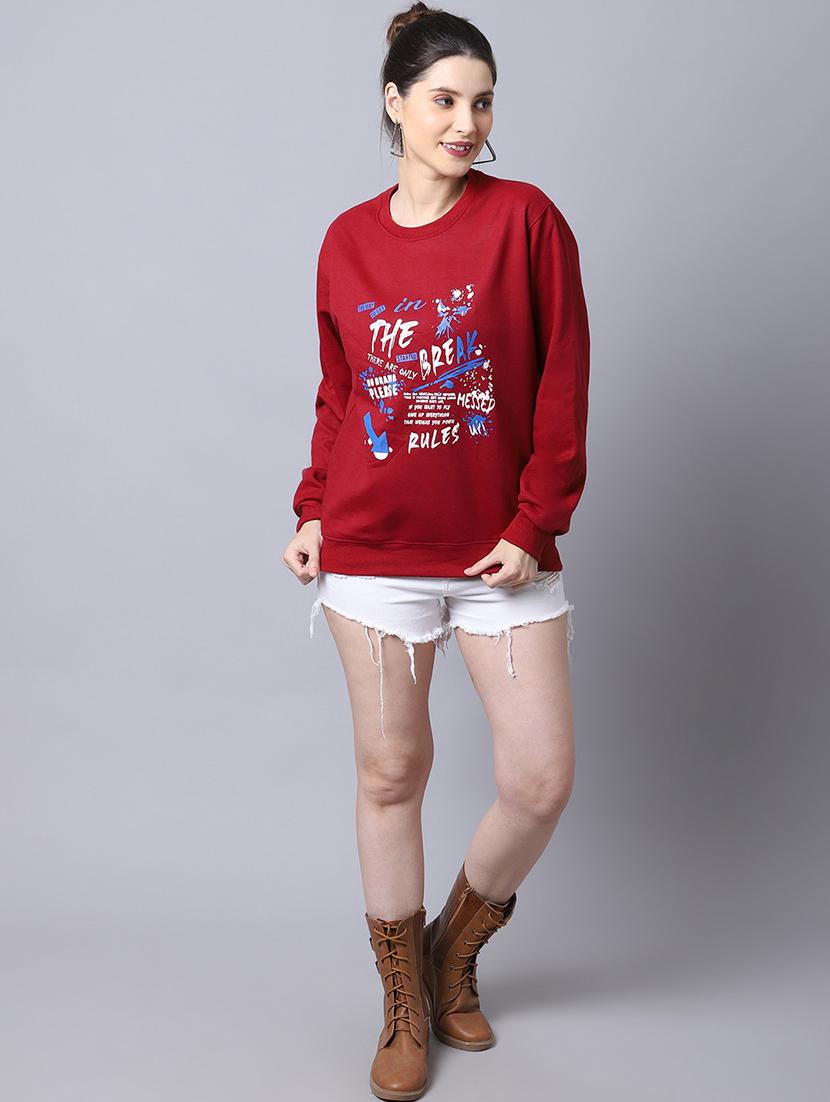 women long sleeves front print sweatshirt - 21539911 - Zoom Image - 2