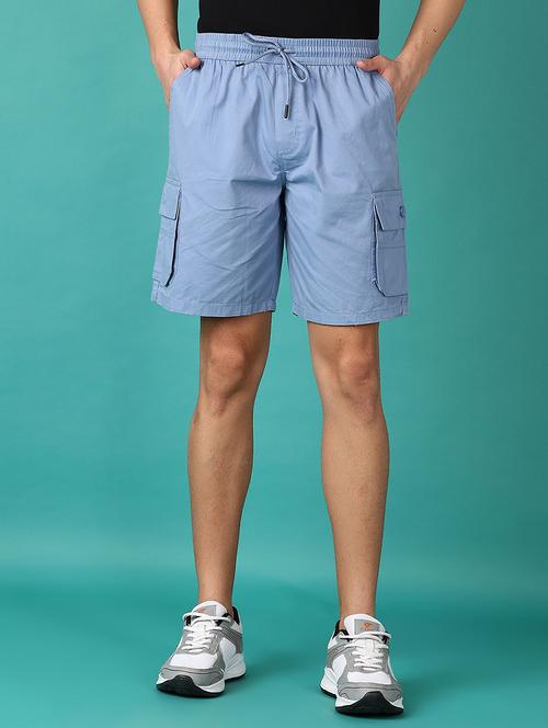 men mid rise solid cargo shorts - 21544967 - Very Small Image - 1